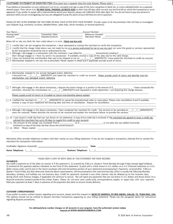 Bank of America Business Advantage Unlimited Cash Rewards Account Summary Bank of America Business Advantage Unlimited Cash Rewards Account Summary