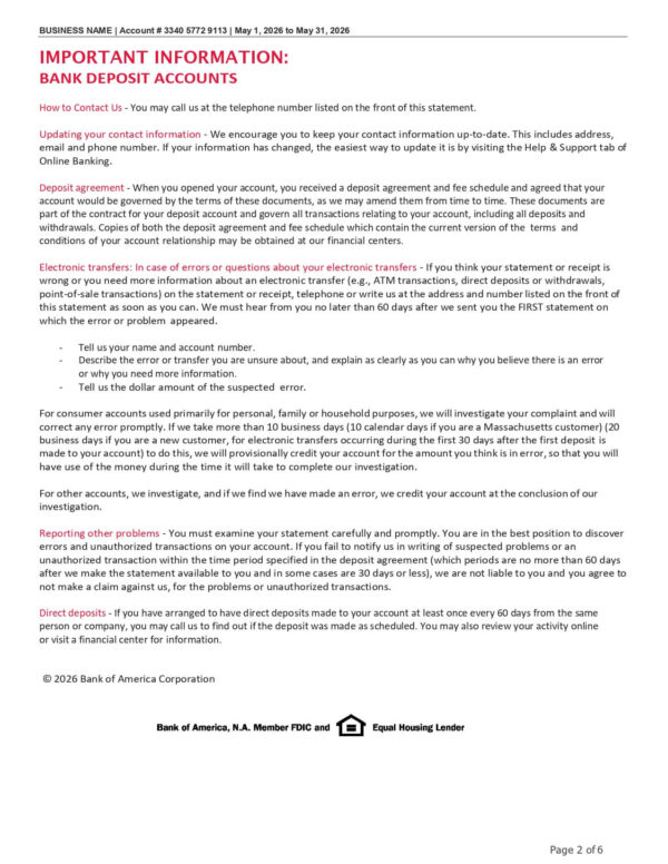 Bank of America Business Advantage Checking
