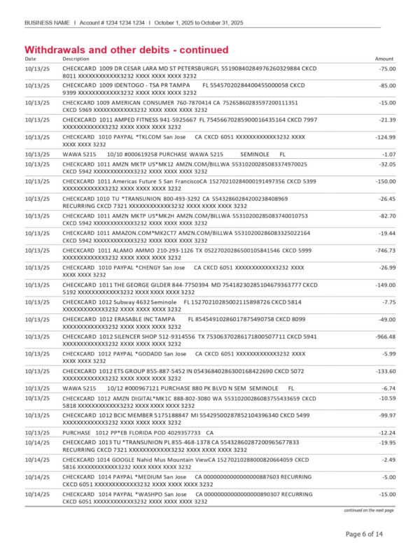 BOA - Business Fundamentals Checking Preferred Rewards for Bus Platinum
