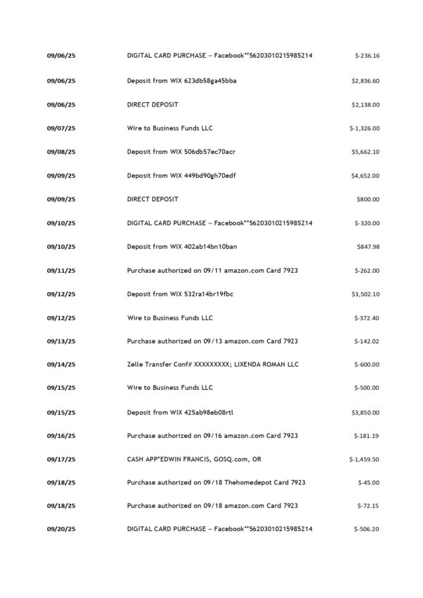 BlueVine Bank Statement