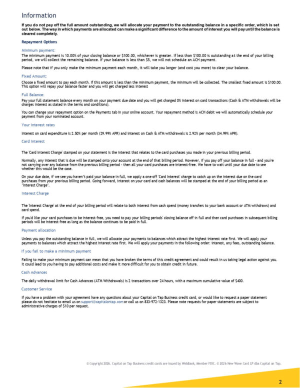 Capitalontap Statement