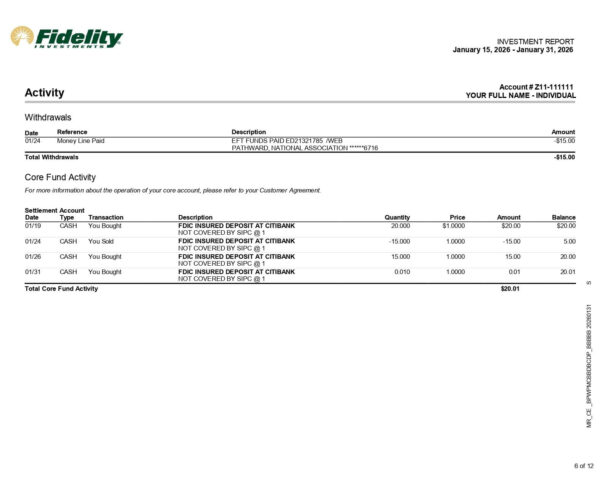 Fidelity Bank Statement Fidelity Bank Statement