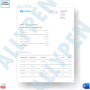 Monese Bank Statement