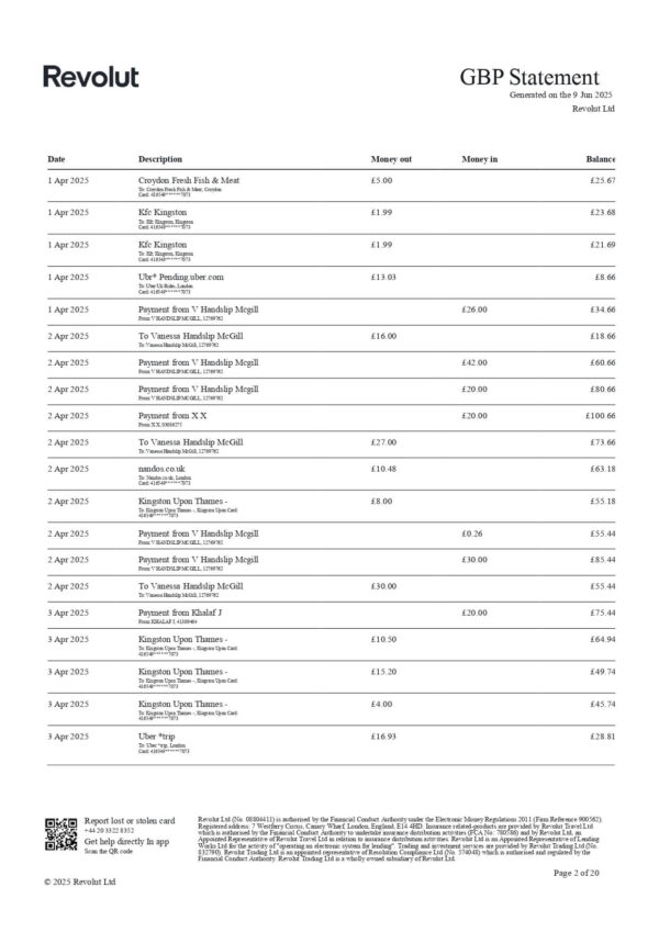 Revolut Bank Statement