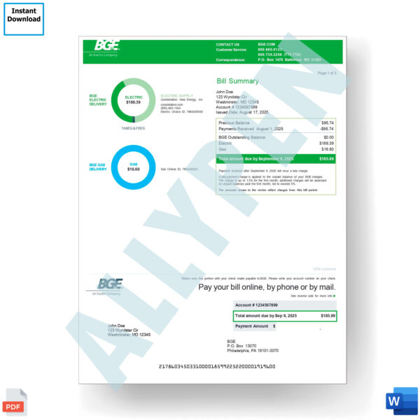 BGE Utility Bill