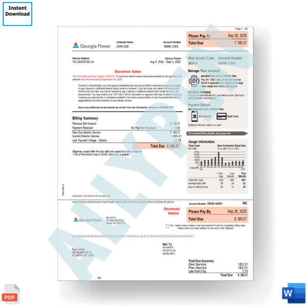 Georgia Power Utility Bill