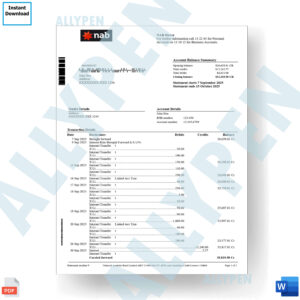 NAB Bank Statement