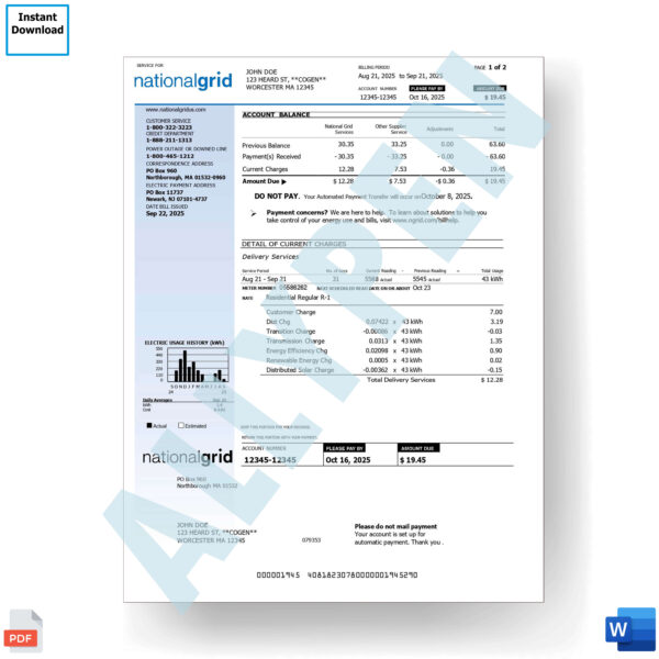 National Grid Bill