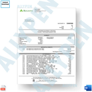 Region Bank Statement - Lifegreen Business Checking