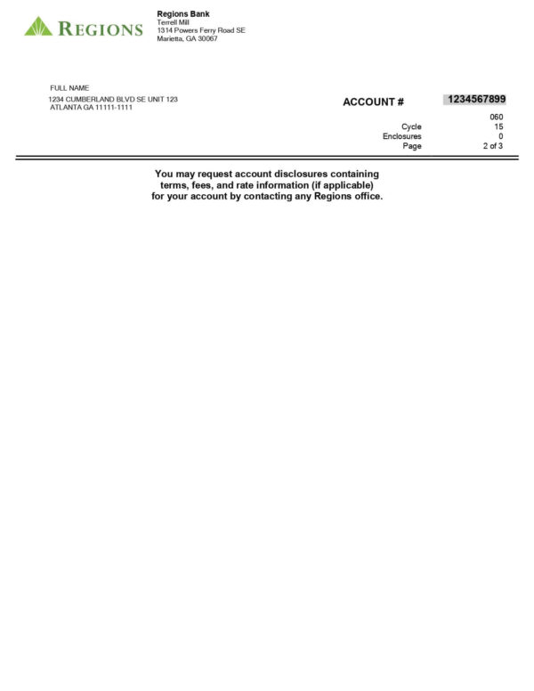 Regions Statement - Eaccess Account