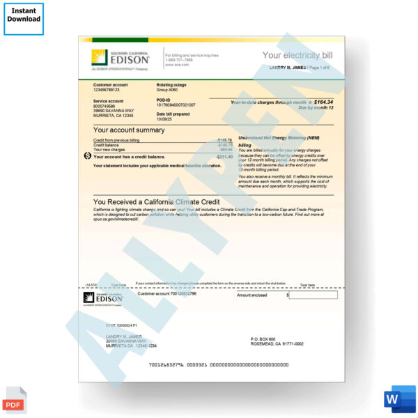 Southern California Edison Bill