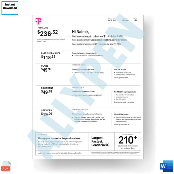 T-Mobile Bill Bill