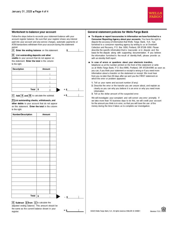 Wells Fargo Business Checking