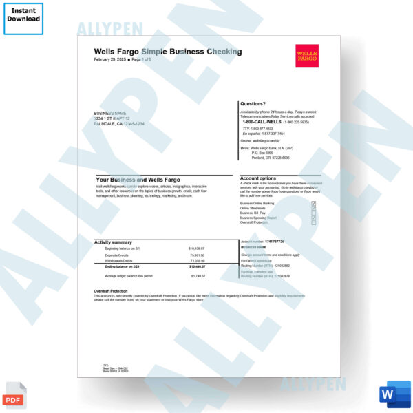 Wells Fargo Simple Business Checking