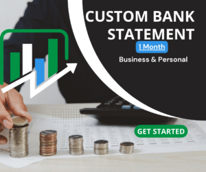 Custom Bank Statement - 1 Month