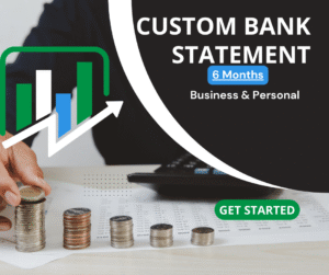 Six Months Bank Statement - Personal or Business