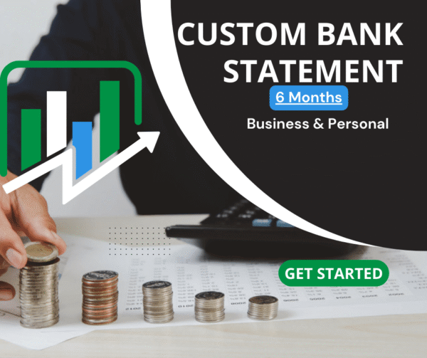 Six Months Bank Statement - Personal or Business